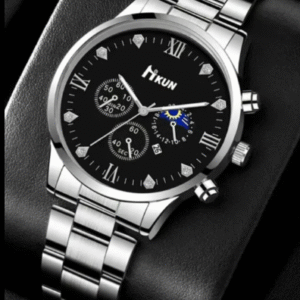 Relógio HKUN Silver Chronograph Edition