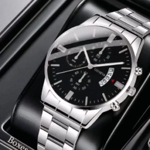 Relógio HUASHI – Silver Chrono Executive Edition