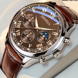 Relógio Geneva – Clássico Couro Marrom