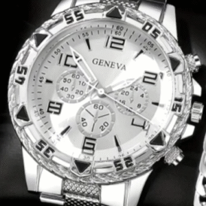 Relógio Geneva – Prateado Luxo Clássico